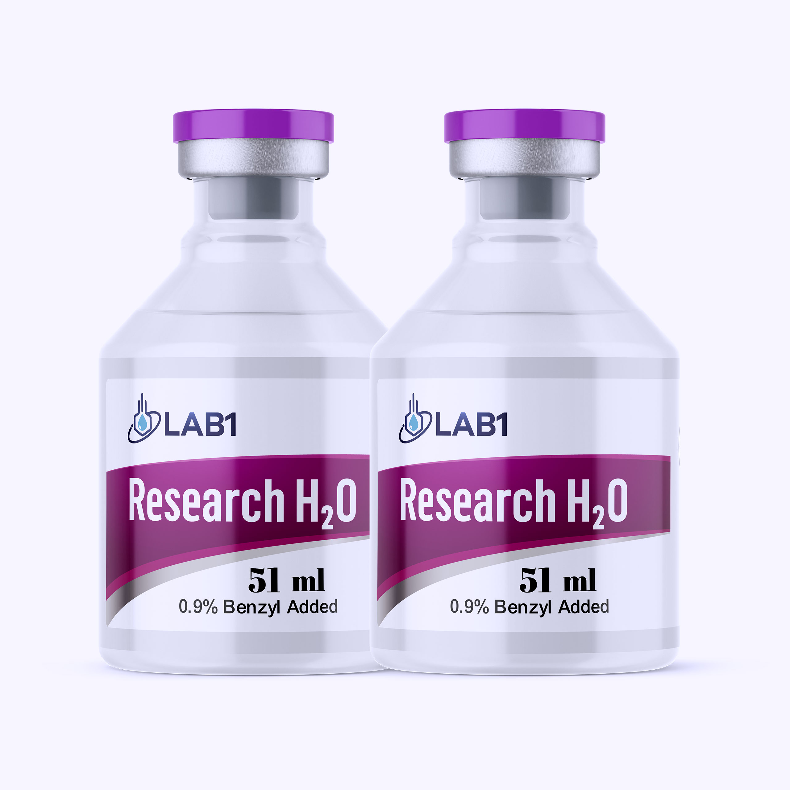 LAB1 Research H2O | Plastic Bottle Vials (2 Pack of 51 ml)