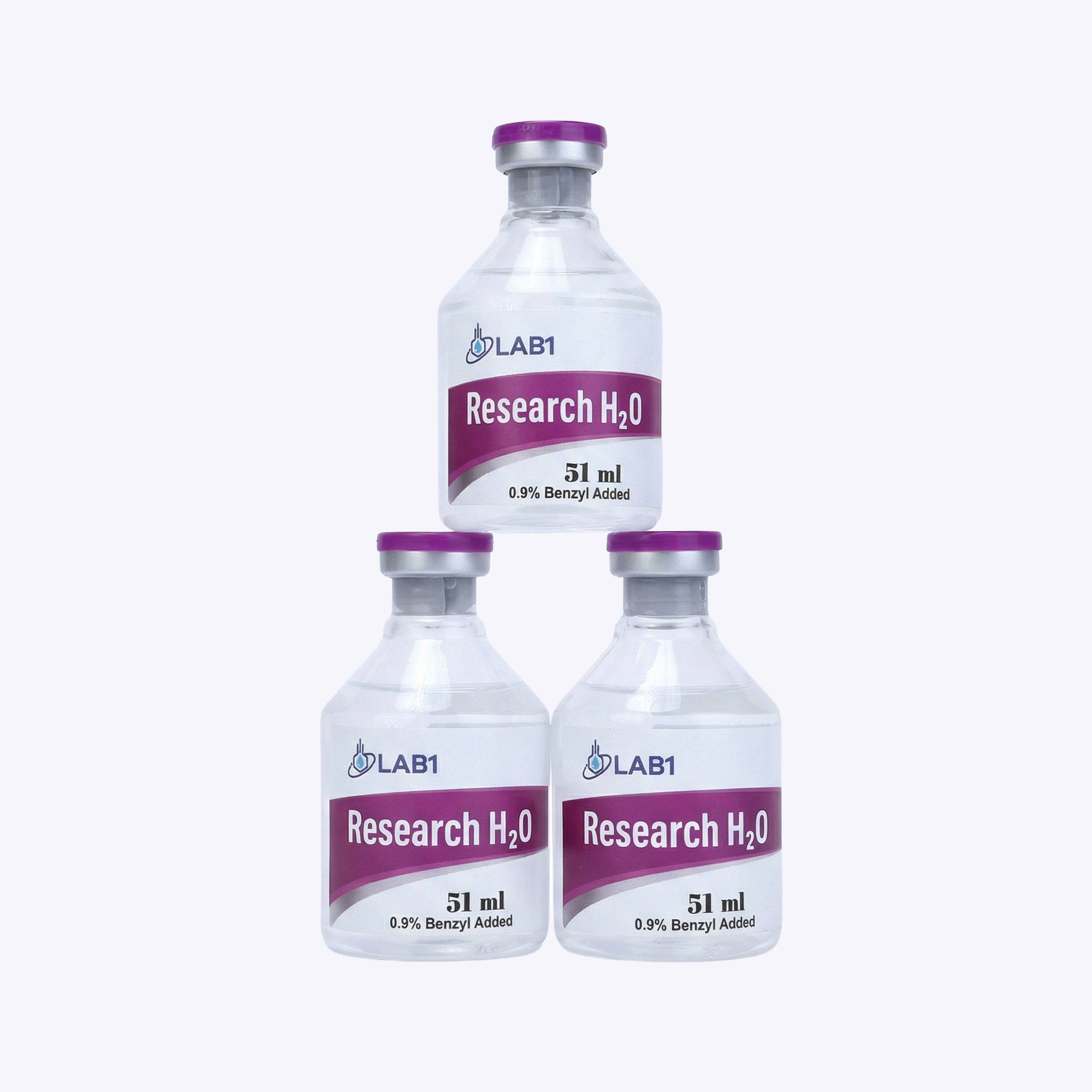 LAB1 Research H2O | Plastic Bottle Vials (3 Pack of 51 ml)