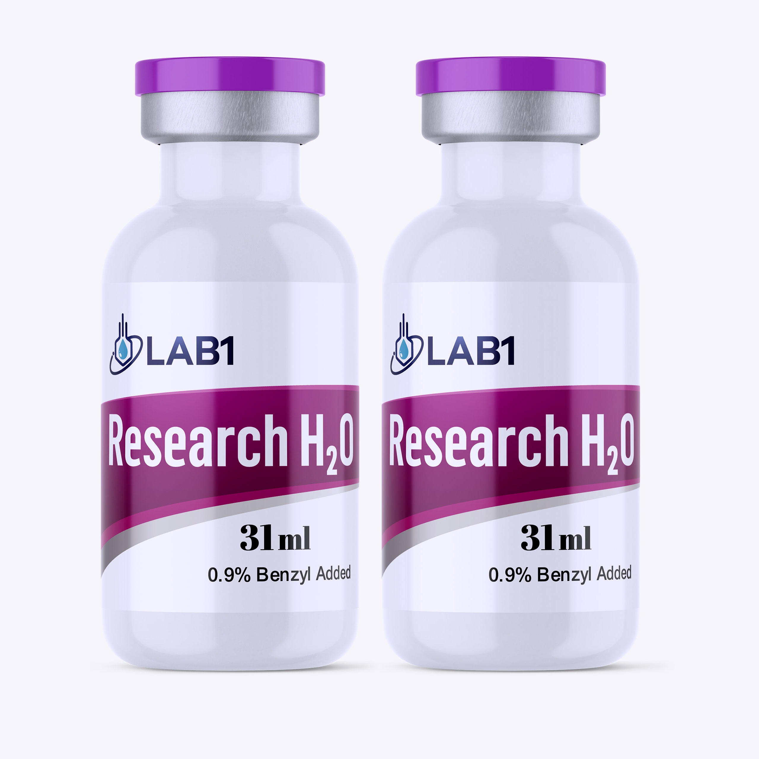LAB1 Research H2O 0.9% Benzyl Alcohol | 31 ml - 2 Pack Plastic Vials
