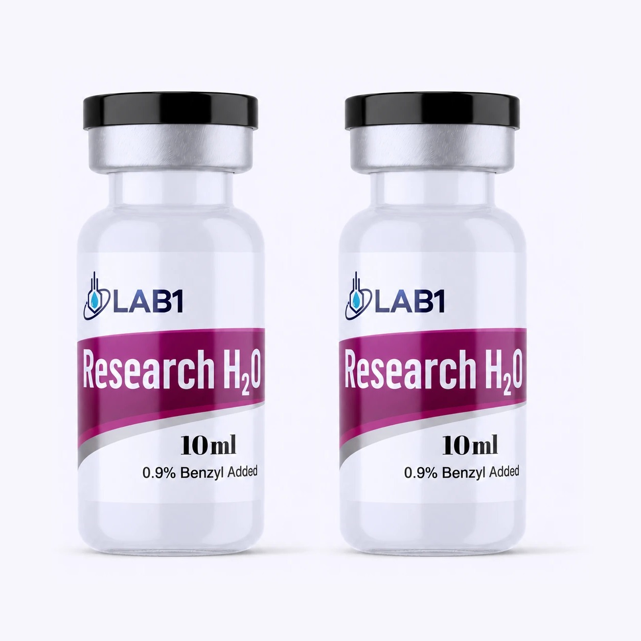 LAB1 Research H2O 0.9% Benzyl Alcohol | 10 ml - 2 Pack Plastic Vials